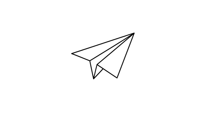 Minimal Paper Plane Icon Flying with White Background