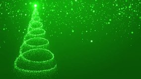 Sparkling Green  Christmas Tree Light Display With Starry Snowfall For Holiday Celebration.Christmas tree background - merry Christmas - Powered by Shutterstock - Get 15% off with code: PIKWIZARD15