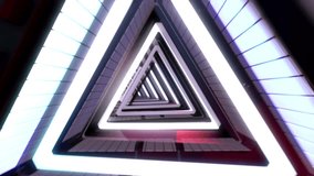 Futuristic Neon Triangular Tunnel With Geometric Lights And Bold Color Contrast – 3D Loop Animation. - Powered by Shutterstock - Get 15% off with code: PIKWIZARD15
