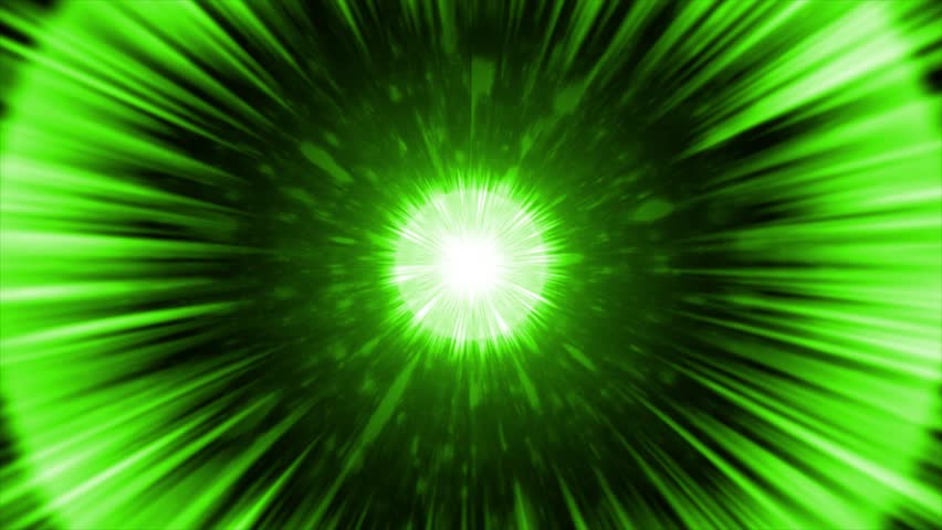 Vibrant green energy burst loop with glowing light beams radiating outward. Ideal for sci-fi visuals, tech-themed animations, nature energy concepts, and abstract dynamic video backgrounds.