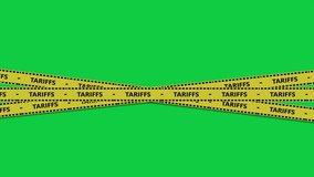 Black and white animated background featuring tariffs warning text and market graph effects. Ideal for illustrating financial crises, global economy risks, trade issues, and fiscal warnings in present - Powered by Shutterstock - Get 15% off with code: PIKWIZARD15