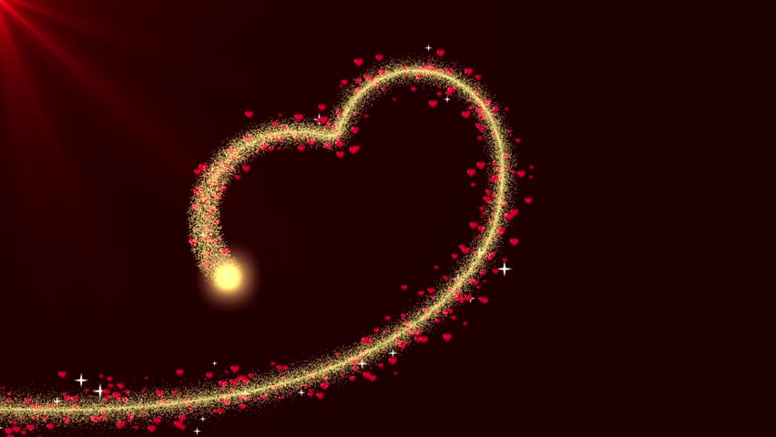 Golden sparkling heart animation on dark background. Perfect for romantic slideshows, weddings, Valentine’s Day, and love video projects.