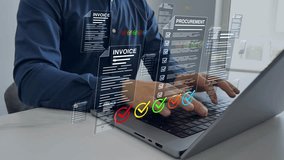 Procurement workflow documentation and efficiency in acquiring services. B2B purchase management.Includes contracts, purchase orders, bids,compliance records, helping organizations track costs. - Powered by Shutterstock - Get 15% off with code: PIKWIZARD15