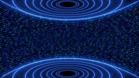 Futuristic Digital Tunnel With Neon Blue Rings And Flowing Data Stream Particles, A Dynamic Visual Of A Glowing Blue Tunnel, Perfect For Video Backdrops, A Vibrant, Abstract Background With Blue Neon - Powered by Shutterstock - Get 15% off with code: PIKWIZARD15