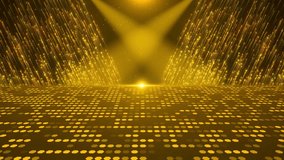Dynamic Golden Stage Background With Spotlights And Glittering Particle Trails For Events And Celebrations,elegant Gold Awards Background, Golden Spotlights And A Sparkling, Reflective Floor, Perfect - Powered by Shutterstock - Get 15% off with code: PIKWIZARD15