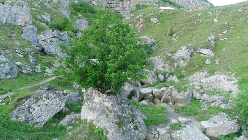 Beautiful Green Mountain Landscape with Scenic Hills and Blue Sky