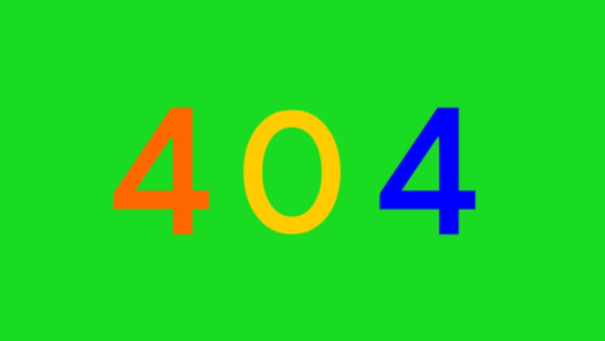 A 404 error message on a green screen,