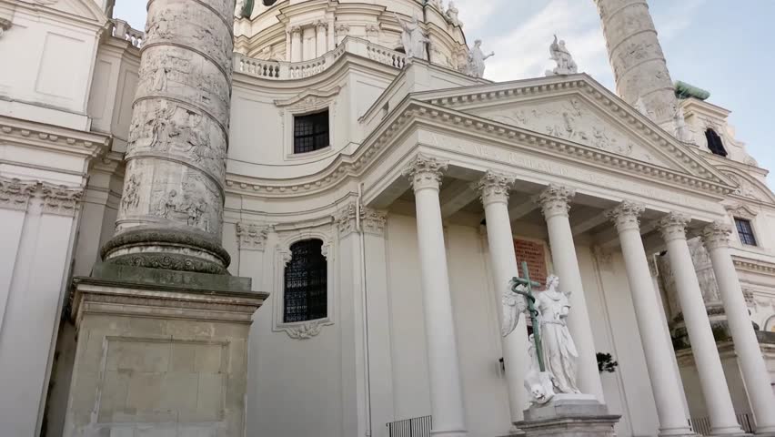 Karlskirche, a baroque church in vienna, austria, showcasing its grand architecture