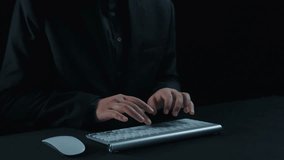 A professional captures the essence of cloud computing with hands typing on a backlit keyboard. Digital icons and cloud symbols illustrate modern data transfer and storage. Qubit - Powered by Shutterstock - Get 15% off with code: PIKWIZARD15