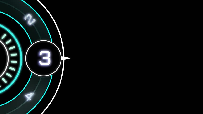 Futuristic HUD section title animation featuring glowing circle, digital text box, and sci-fi interface effect on black background. Perfect for video intros, chapters, or part transitions. Number 4