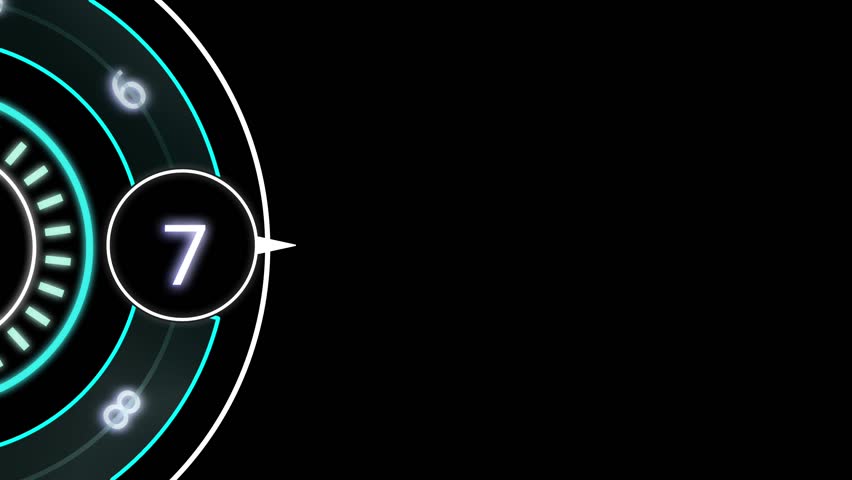 Futuristic HUD section title animation featuring glowing circle, digital text box, and sci-fi interface effect on black background. Perfect for video intros, chapters, or part transitions. Number 8