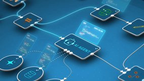 Closeup AI agent workflow with code input and automation process for machine learning system interface, looped animation - Powered by Shutterstock - Get 15% off with code: PIKWIZARD15