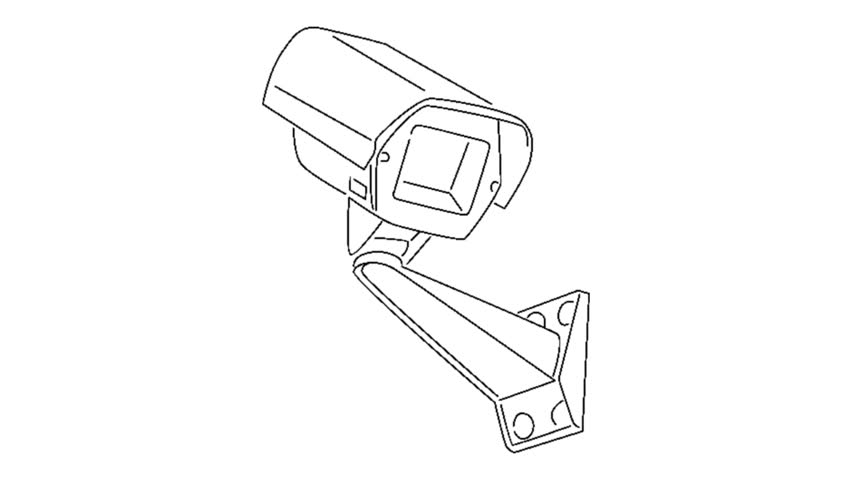 line art animation of Cctv camera