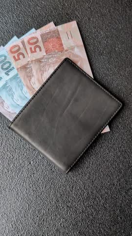 Cash paper money of Brazil, notes as a conceptual background of investment, savings