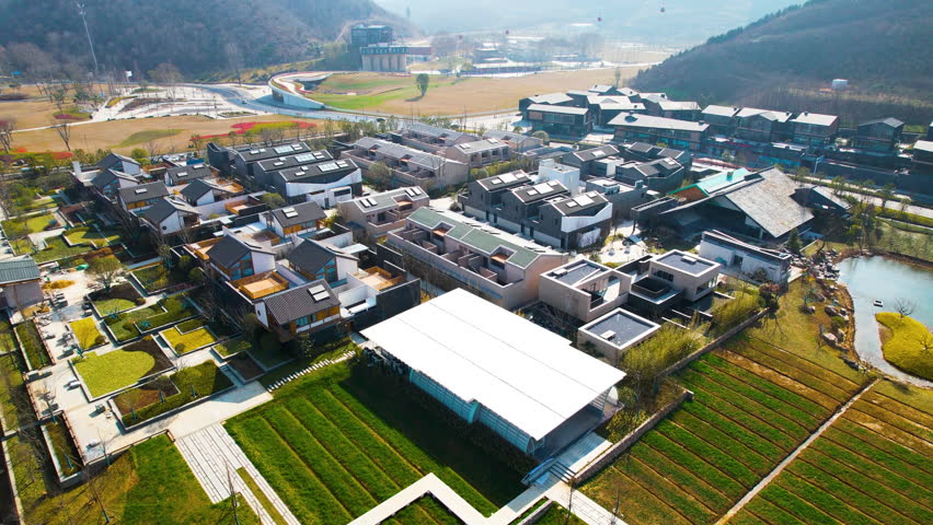 Aerial View of Jiangsu Garden Expo Park Natural Landscape 4K