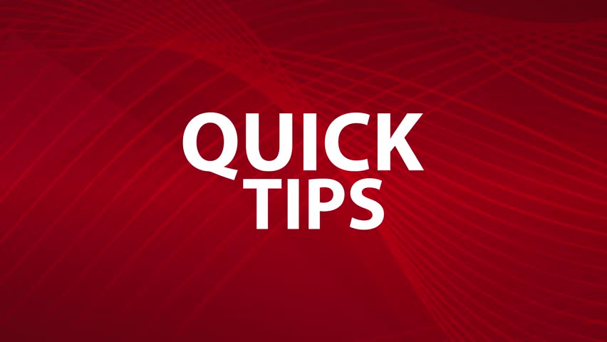 quick tips sign on white background