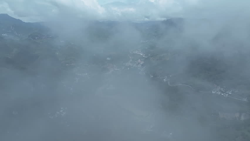 Aerial View of Mountain Waterfall Natural Landscape 4K Footage