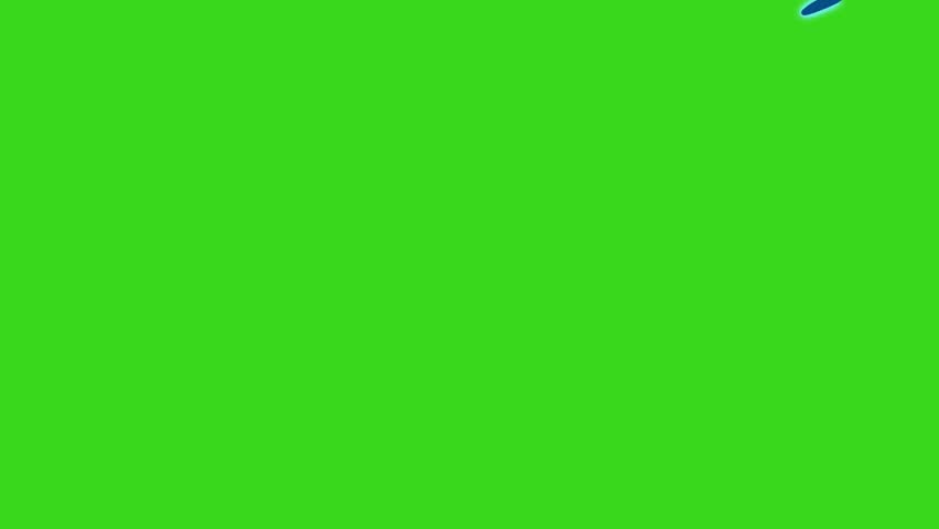 A dynamic 2D cartoon animation of a blue water or liquid splash. This visual effect is isolated on a green screen for easy chroma key compositing in video projects.