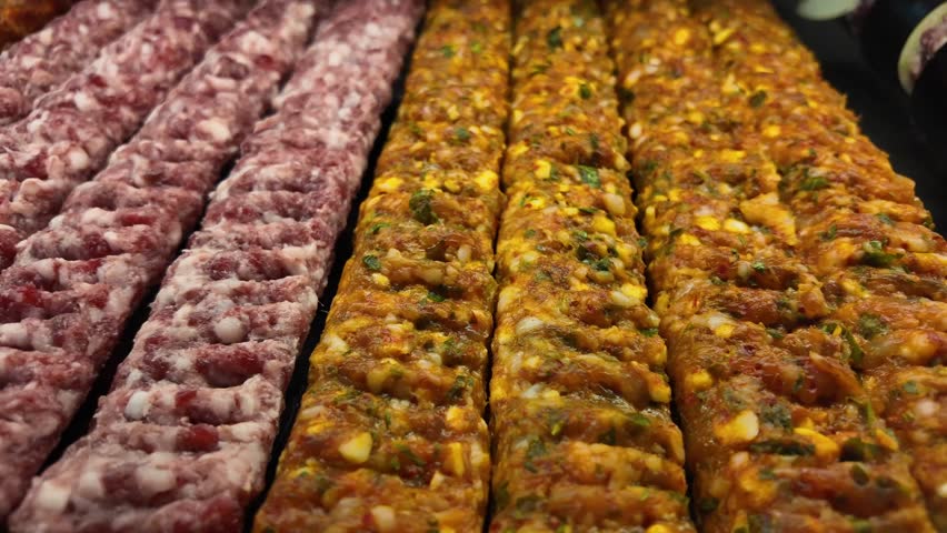 Delectable kebabs at a lively evening street market