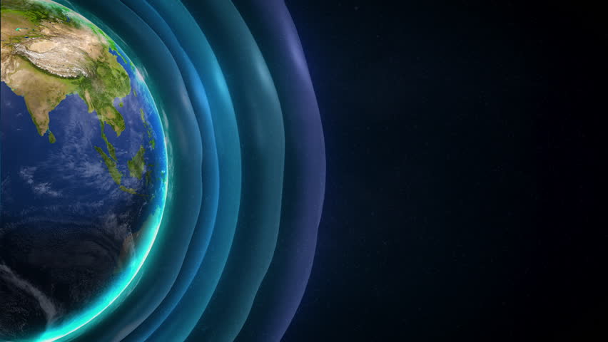 Planet Earth Surrounded by Atmosphere Layers