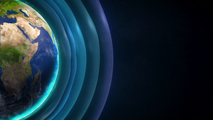 Planet Earth Surrounded by Atmosphere Layers
