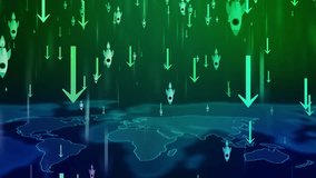 Global Economic Decline Animation, Abstract downward arrows and missiles over a world map, symbolizing global economic decline - Powered by Shutterstock - Get 15% off with code: PIKWIZARD15