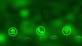 Glowing Green Icons Representing Business and Finance Connected in a Digital Network on a Dark Gradient Background - Powered by Shutterstock - Get 15% off with code: PIKWIZARD15