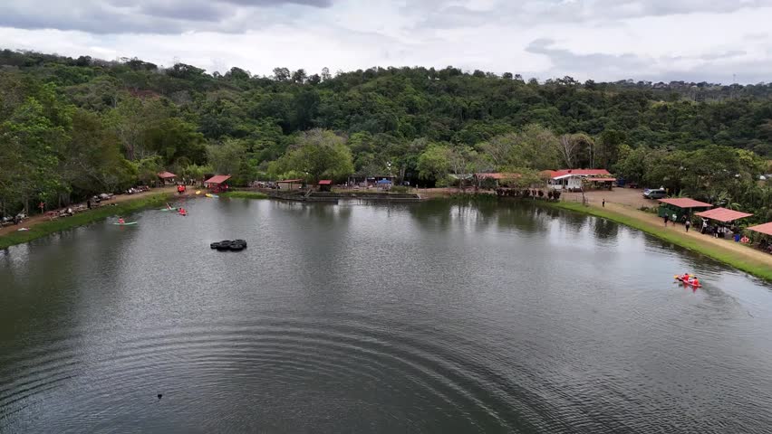 Aerial images of a lake in Poas Volcano, Costa Rica, Poas, Alajuela