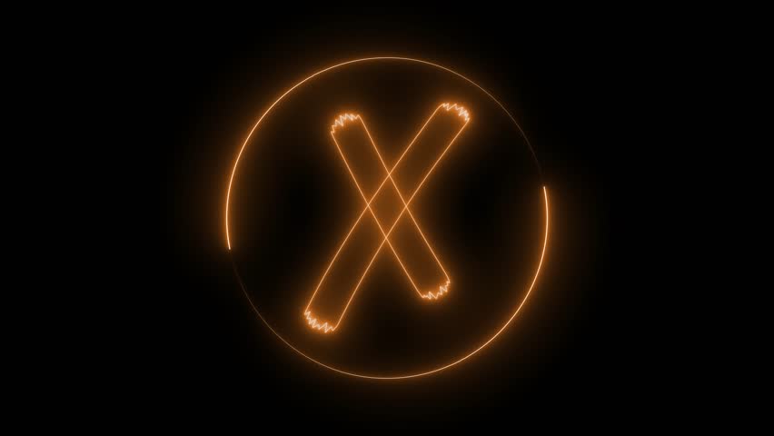 Glowing Abstract X Logo Design Animation, X mark neon glowing symbol animation