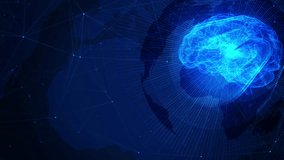 Futuristic Blue Brain with Global Network Connections in Digital Art - Powered by Shutterstock - Get 15% off with code: PIKWIZARD15