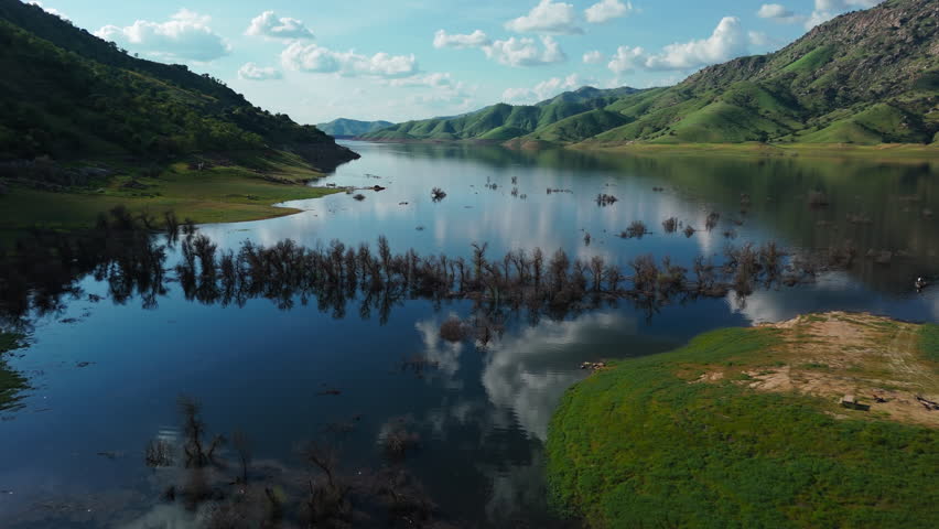 Flooded Forest and Mountain Lake Kaweah California