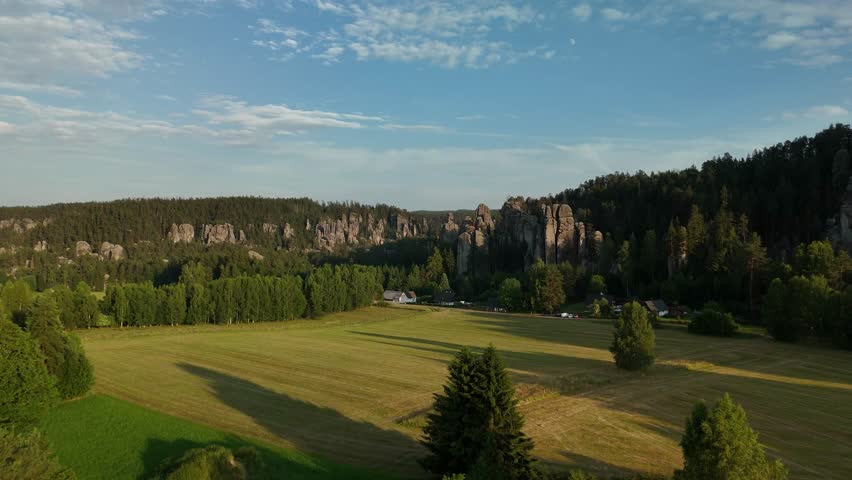 Aerial View of Teplice Rocks in Adrspach Teplice Mountain Park, Bohemia, Czech Republic