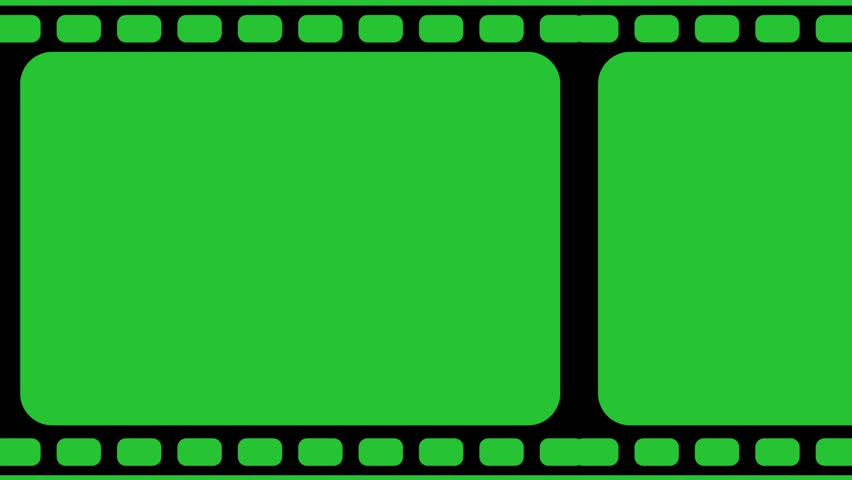 Film reel animation with chroma key background shaking. 4K.