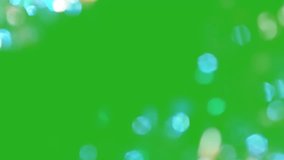 An illustration of soft, blurred bokeh light orbs floating against a vibrant green screen background, perfect for chroma key compositing - Powered by Shutterstock - Get 15% off with code: PIKWIZARD15