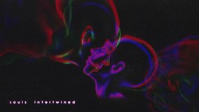 Loop animation. Abstract neon faces spinning in surreal cosmic flow with intertwined emotion. Concept of digital identity, human connection, psychology, and futuristic art for creative branding. - Powered by Shutterstock - Get 15% off with code: PIKWIZARD15