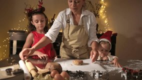 Family Preparing Gingerbread Cookies Together in a Festive Holiday Setting - Powered by Shutterstock - Get 15% off with code: PIKWIZARD15
