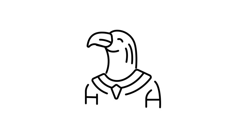 A line style animated icon showing ra god