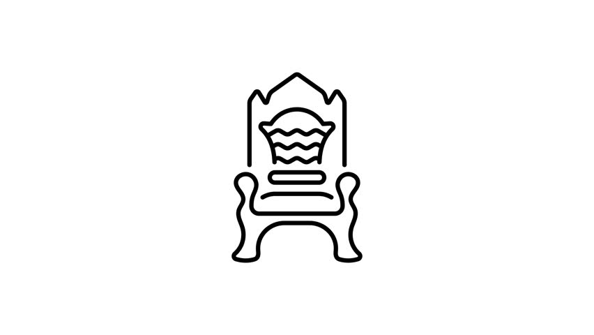 A linear style animated icon representing pharaoh throne