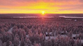 4K Drone Video Rising over Snowy Trees at Sunset in Lapland - Powered by Shutterstock - Get 15% off with code: PIKWIZARD15