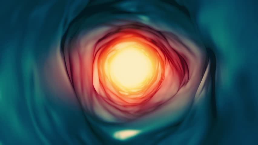 A futuristic journey through an abstract, digital tunnel. The seamless loop features a dynamic and hypnotic visual experience with bright, geometric patterns. A perfect background for technology.