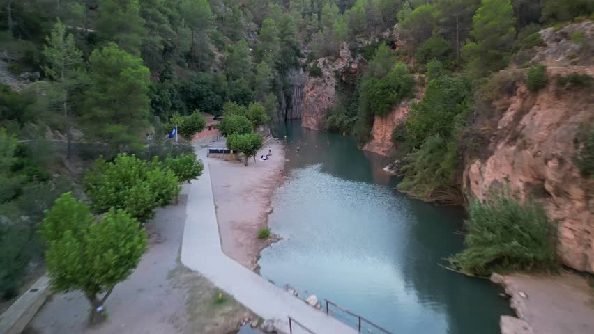 Drone Footage of Montanejos Hot Springs in Castellón, Spain