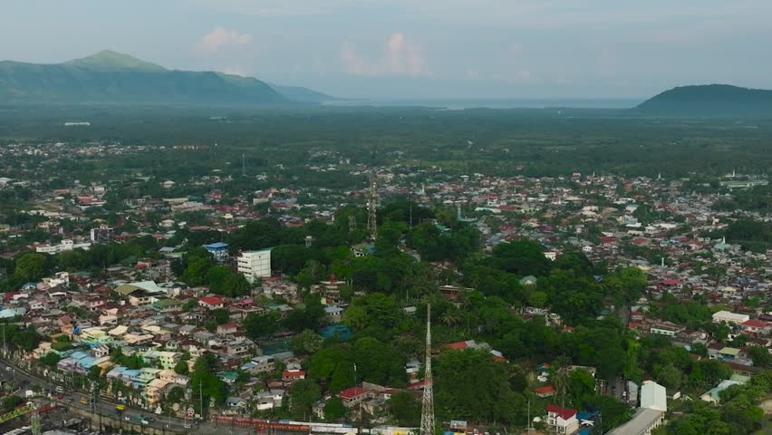 Cotabato City, independent urban city at daytime. Blue sky and clouds. Mindanao, Philippines. Cityscape.
