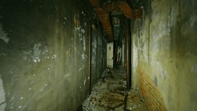 Explore the haunting silence of the Chernobyl Exclusion Zone with this footage capturing a decaying, abandoned corridor. The atmospheric setting, featuring peeling paint, exposed brick, and dim lighti - Powered by Shutterstock - Get 15% off with code: PIKWIZARD15