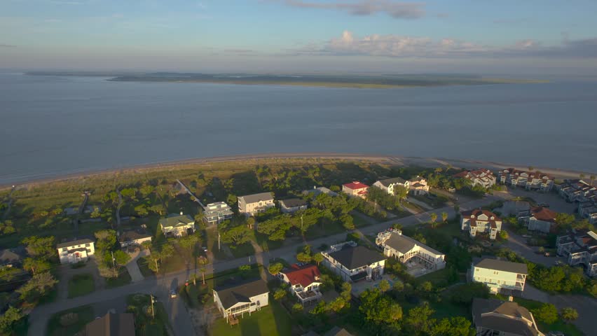 Sunrise Aerial Over Edisto Island South Carolina Golf Course Community