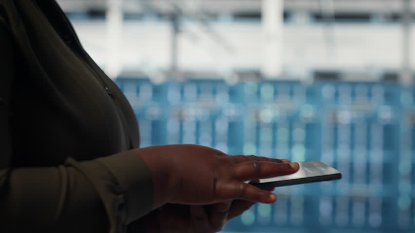 Close up of data center software developer doing data analysis on tablet to upgrade infrastructure. Manager in server room using device to manage storage infrastructure datasets - Powered by Shutterstock - Get 15% off with code: PIKWIZARD15
