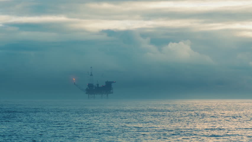 Oil Rig Out At Sea