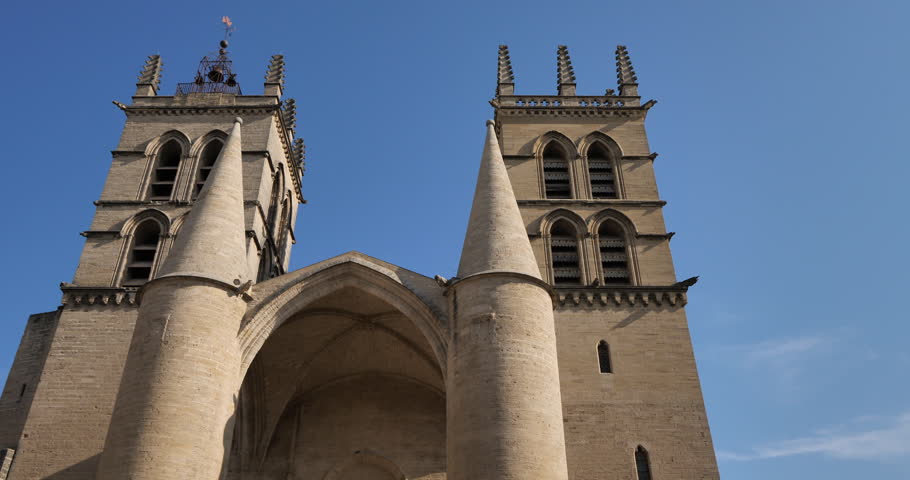 South façade of  Cathedral Saint Pierre, Montpellier,Herault,occitania, France