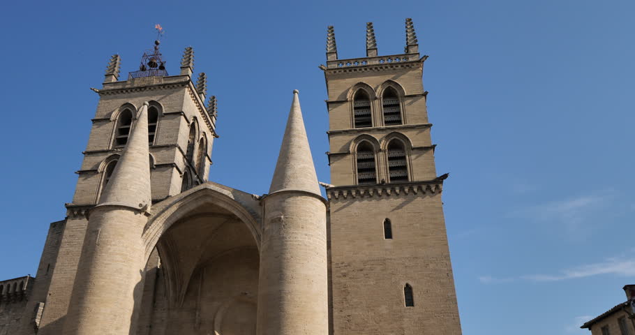 South façade of  Cathedral Saint Pierre, Montpellier,Herault,occitania, France