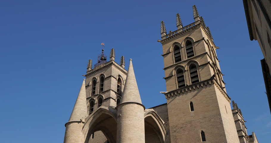 South façade of  Cathedral Saint Pierre, Montpellier,Herault,occitania, France