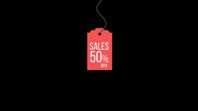 ecommerce shopping 50% offer hang tag transparent animation,
 red sale sticker special offer animation, 50 % Discount Sale Animated label.
 Flat Mega sale Promotional, Discount offer - Powered by Shutterstock - Get 15% off with code: PIKWIZARD15